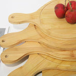 planche découper bois clair grain naturel fourchette couteau classique service pizza steak collation