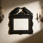 cadre mural baroque oiseaux noirs ornements floraux noir vintage décoration murale rétro gothique