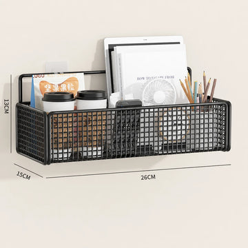 panier mural adhésif maille fine noir blanc moderne organisation rangement