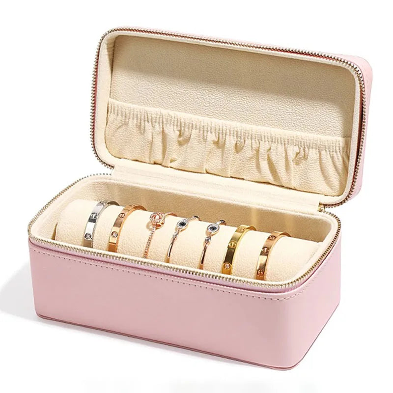 Boîte à bijoux en cuir vert élégante