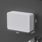 boîte savon moderne blanche rayée adhésive petite plante artificielle