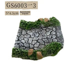 miniature route résine gris vert blanc jaune texture rugueuse décoration jardin féerique bricolage accessoire