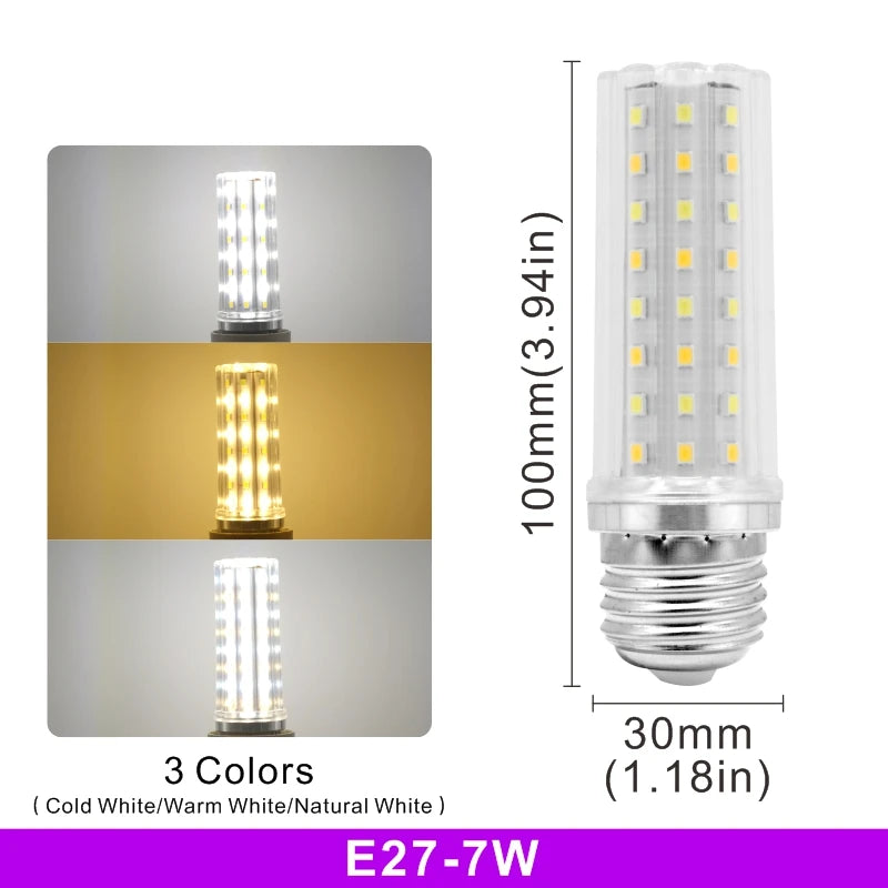 ampoule led barre maïs blanc chaud 5w 7w e14 e27 modernes 50000h