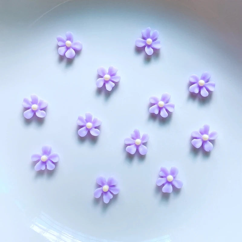 ornements résine fleurs colorées décoration bijoux accessoires coiffure enfantine simple 6mm