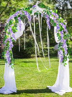 guirlande fleurs artificielles vigne glycine extérieur décoration mariage arches romantique pendantes blanc violet