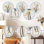 décoration murale moderne fleurs stylisées blanc doré vert branches adhésif chambre salon élégante