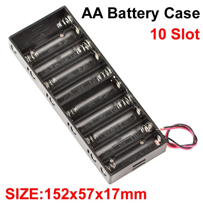 boîtes stockage batteries aa noires clips câbles pratique multifonctionnelle rangement diy 10 emplacements