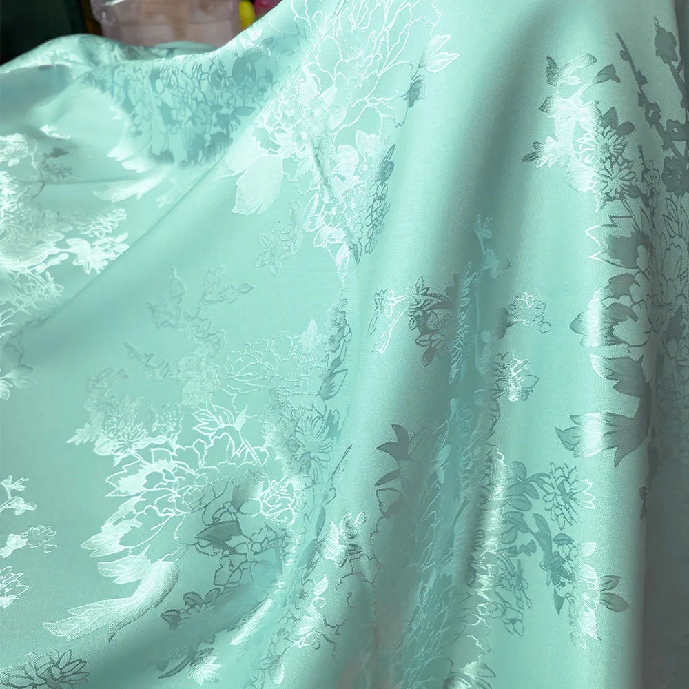 tissu floral or rose élégant classique satiné polyester largeur 150cm