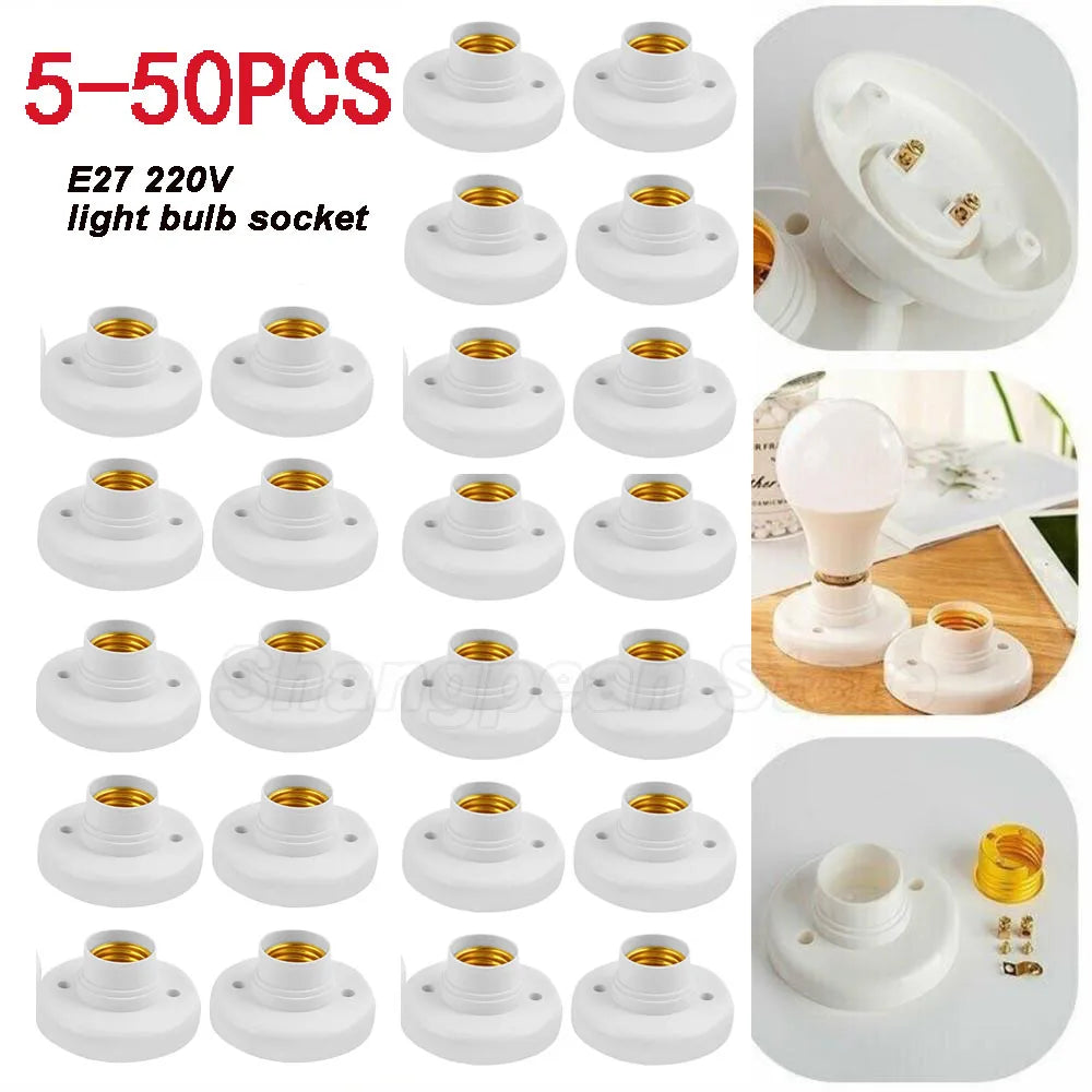 socquettes vis e27 ampoules blanc modernes base lampes doubles fixations plafonnier lumière or supports