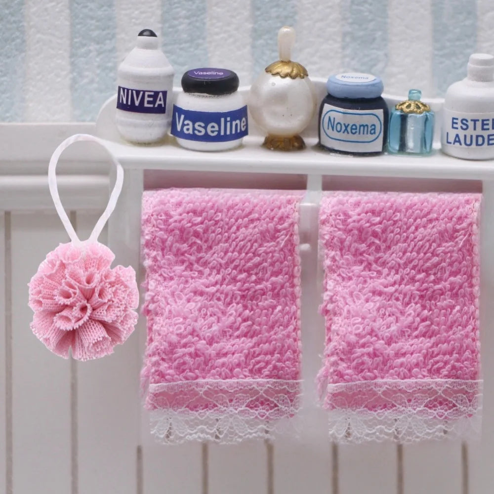 pompom bain serviettes moderne doux blanc rose vert violet jaune dentelé pratique chambre