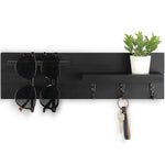 porte clés mural bois moderne vis fixations rangement horloge lunettes plantes
