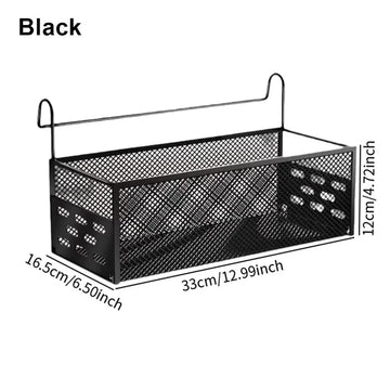 panier suspendu chevet noir blanc maille métallique moderne rangement lit gain place