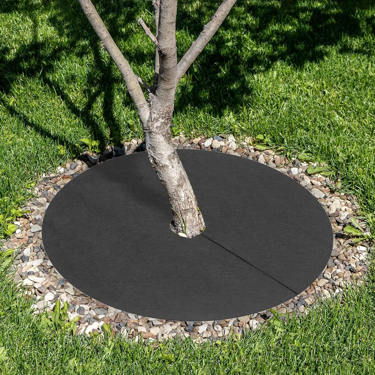 tapis protection arbre noir uni opacité pratique weeding barrier anti mauvaises herbes fixations