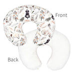 housse coussin allaitement bébé imprimé animal ours renard arbres feuilles moderne blanc unisexe ans