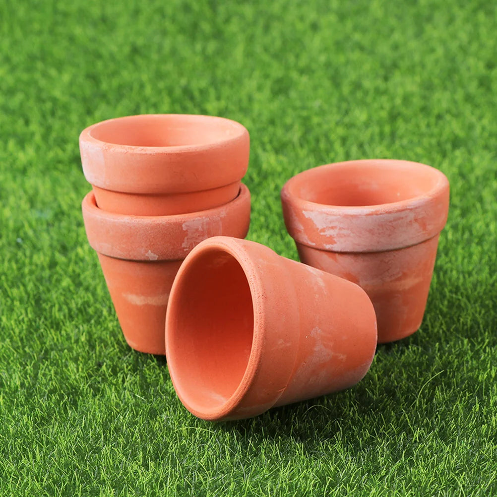 pots terre cuite miniatures orange rustiques plantes intérieures extérieures