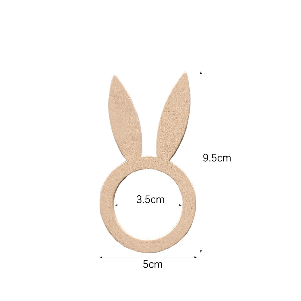 anneaux serviette forme lapin pâques naturel oreilles queue décoratif minimaliste événements festifs