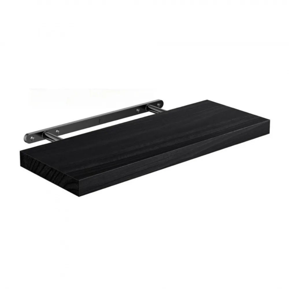 étagères flottantes bois naturel moderne clips métalliques blanc brun noir rustic
