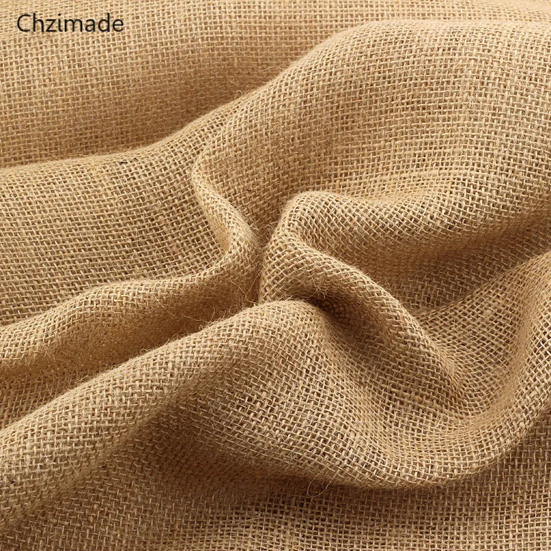tissu jute naturel rustique 50x160cm résistance abrasion biodegradable champetre texture grossiere