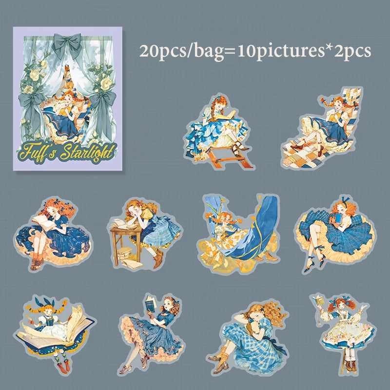 autocollants vintage multicolores personnages illustrations scènes cuisine campagne jardin opaques bricolage scrapbooking