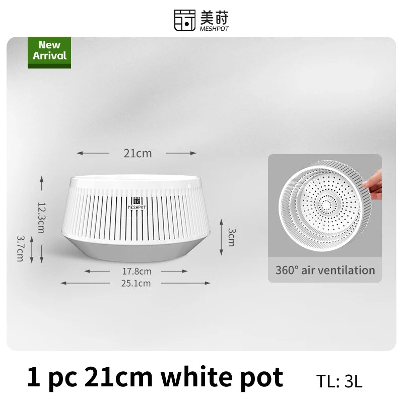 Pot bonsaï moderne saucer noir rayures verticales drainage 12cm 21cm