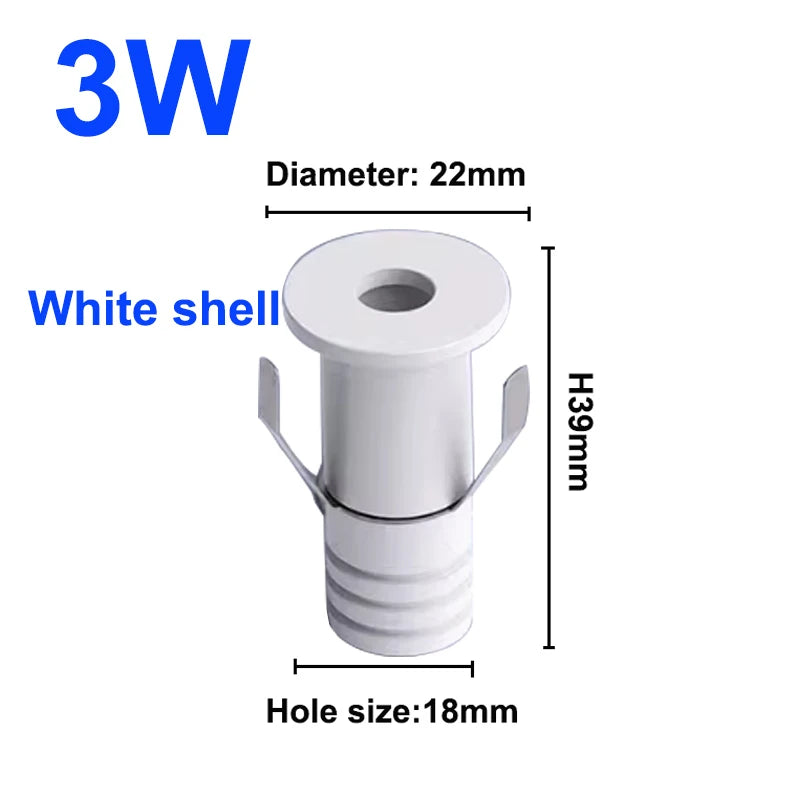 projecteurs led miniatures blanc noir doré modernes clips câbles rond lisses 1w 3w 2492000lm