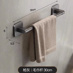 porte serviettes mural gris lisse adhésif moderne salle bain serviettes self contained