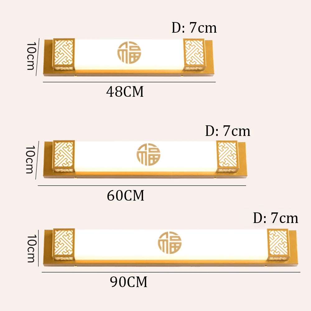 lampe murale moderne led noir doré verre ip65 48cm 60cm 90cm