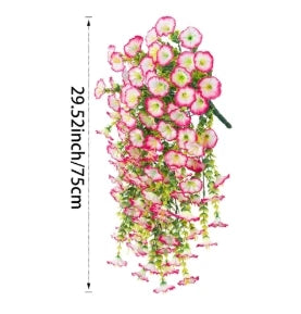 guirlande suspendue fleurs artificielles violet rose moderne décoration maison extérieure crochets 75cm
