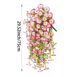 guirlande suspendue fleurs artificielles violet rose moderne décoration maison extérieure crochets 75cm