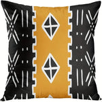 housse coussin polyester motif géométrique noir marron décoration intérieure moderne lit salon