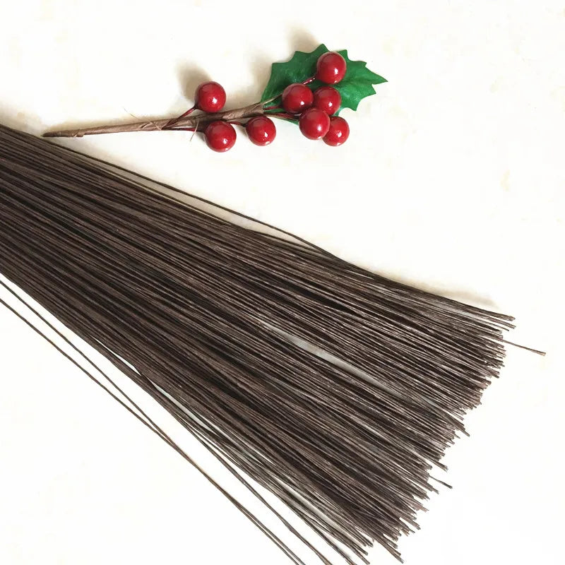 fil papier vert foncé lisse opacité simple décoration maison diy branche fleur artificielleintérieur noël