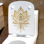 sticker mural or fleur lotus artisanal adhésif salle bain décoration zenintérieur floral