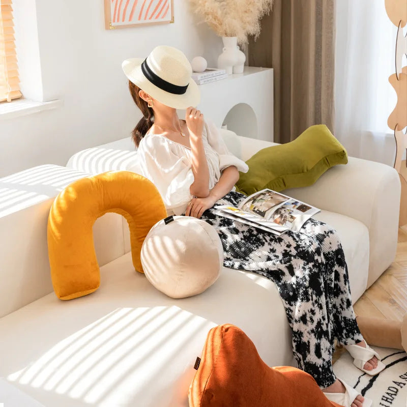 coussins décoratifs vert orange unis modernes confortables amovibles lavables adultes