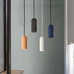 suspension lumineuse moderne blanc bleu orange rose jaune rayures verticales opaques gu10