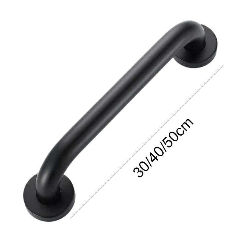 barre maintien acier inoxydable noir argenté moderne vis anneau plaque fixation 30cm 40cm 50cm