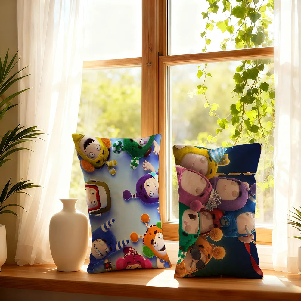 housse coussin animaux mignons bleu violet vert orange 100 polyester double face moderne