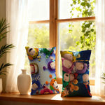 housse coussin animaux mignons bleu violet vert orange 100 polyester double face moderne