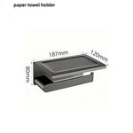 accessoires salle bain moderne noir blanc porte serviettes brosse wc papier toilette savon rangement