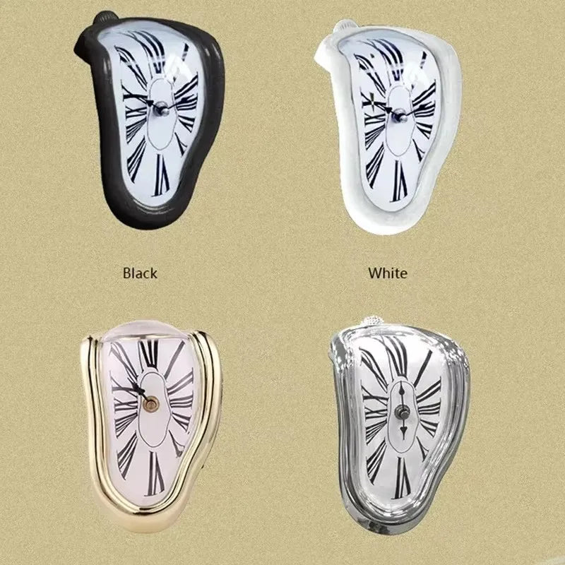 Horloge murale décorative noire fondue pour bureau moderne
