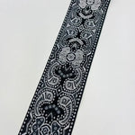 ruban polyester largeur 5cm motifs fleurs broderies couleurs noir bleu vert orange élégant rideaux