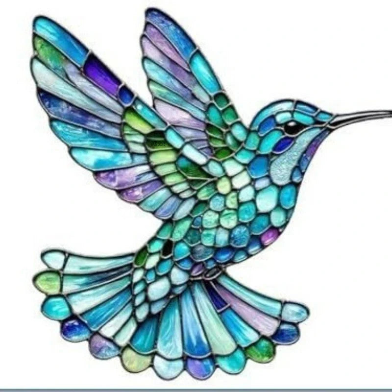 colibri suspendu mosaïque artisanale couleurs vives intérieur décoration ornement maison chambre