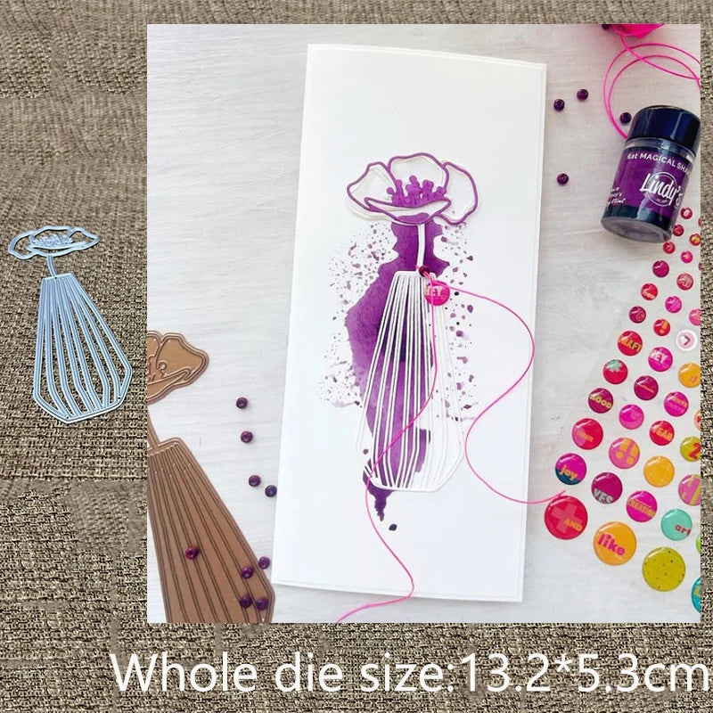 découpe tampon moderne violet blanc silhouette féminine minimaliste embossage papier scrapbooking artisanat embellissement ligne