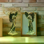 statues d'anges dorées sculptées détaillées ailes religieuses decoratives intérieur