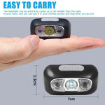 lampe frontale led noire rechargeable usb camping randonnée urgence poissons moderne pratique