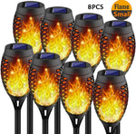 lumière solaire décorative moderne flamme artificielle motifs floraux noir orange jauneextérieur patio allée