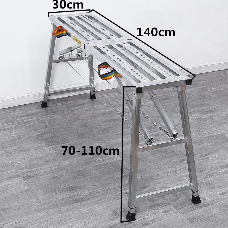 table pliante argentée structure métallique moderne poignées anti dérapante pliante portative