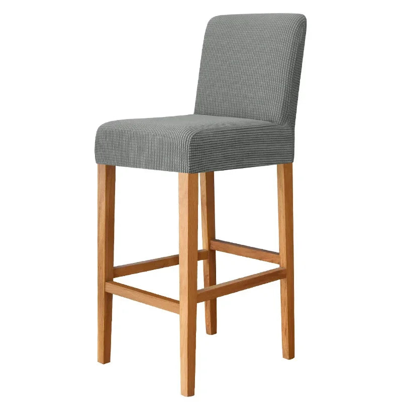 Housse chaise jaune rayée moderne adhésive polyester bar stool banquet