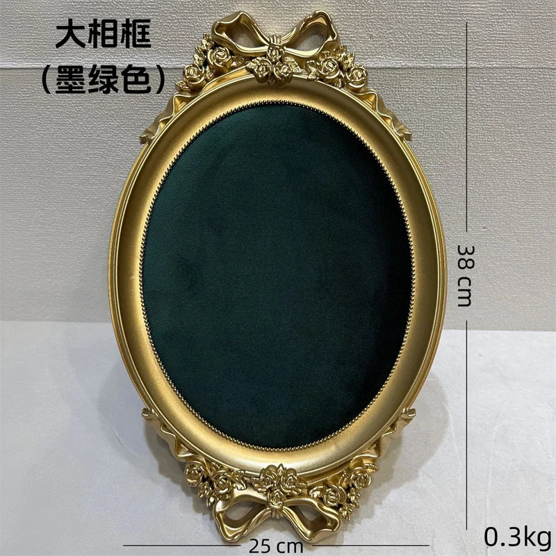 plateau présentation bijoux forme cadre photo doré velours couleur