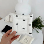 coussin protection blanc noir points noeuds chic moderne