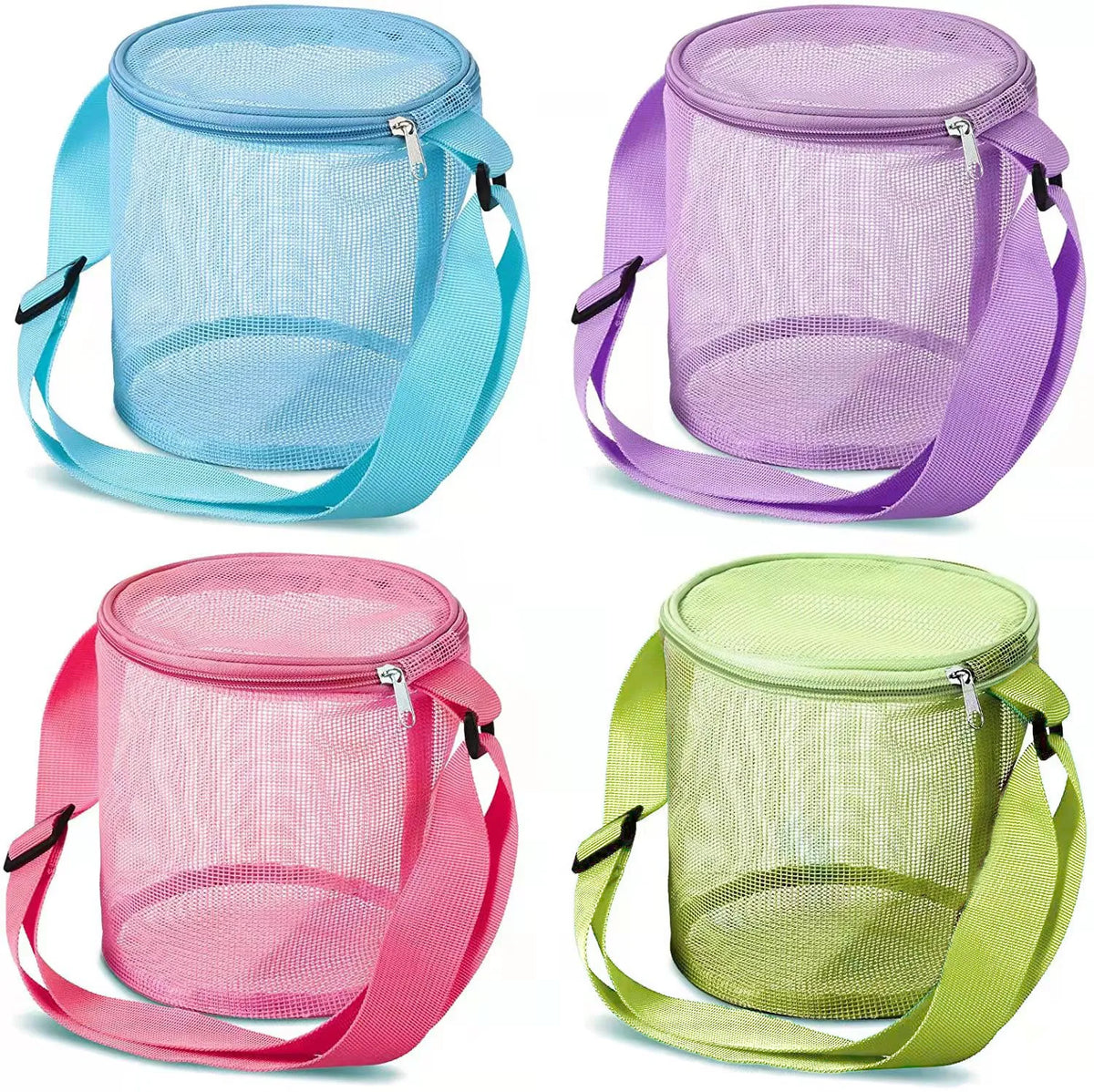sac plage pliable bleu rose vert violet maille fine moderne pratique adjustable fun tri